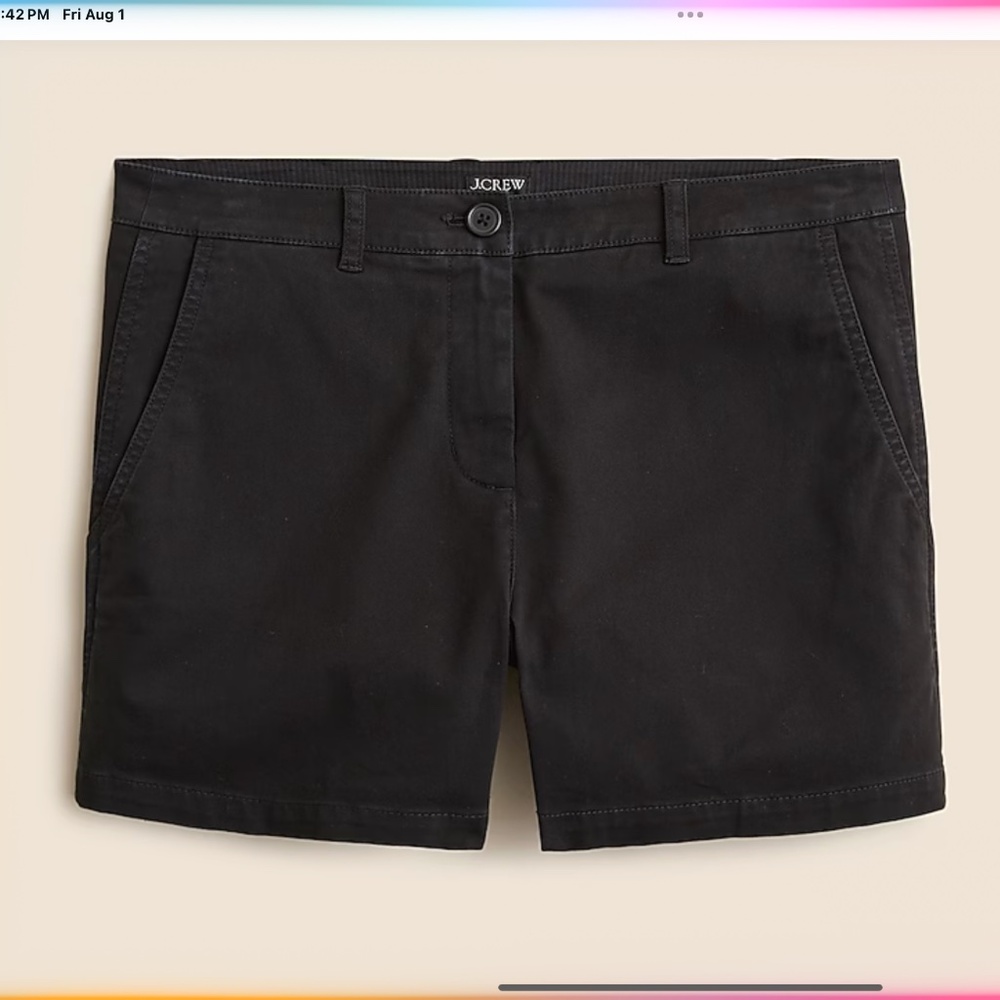 New never worn J Crew black chino 4 inch shorts size 6